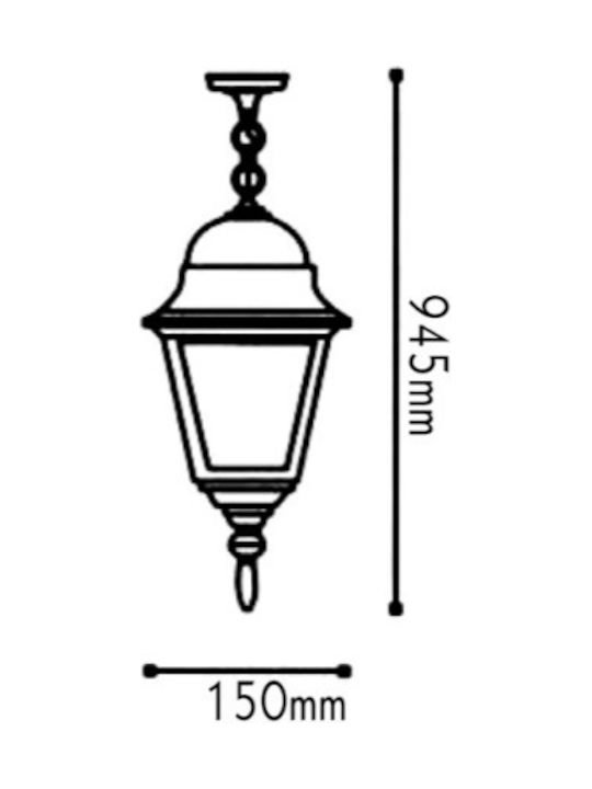 Aca Outdoor Hanging Ceiling Light E27 in Green Color HI6045V