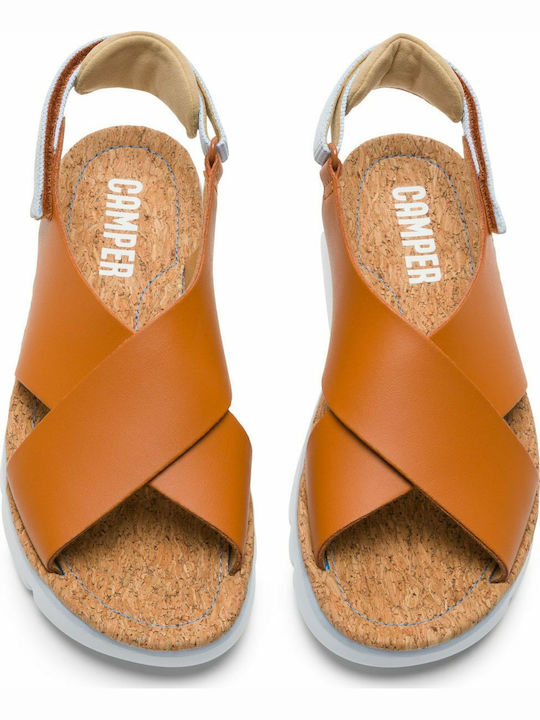 Oruga Sandale Casual Damă Din Piele Tabac Maro