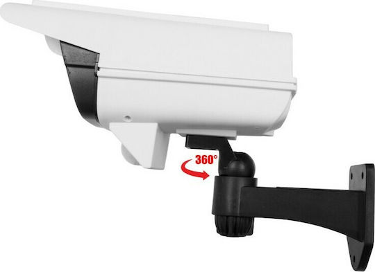 GloboStar Solar Dummy Surveillance Bullet Camera with LED Lighting White & Camera Shape