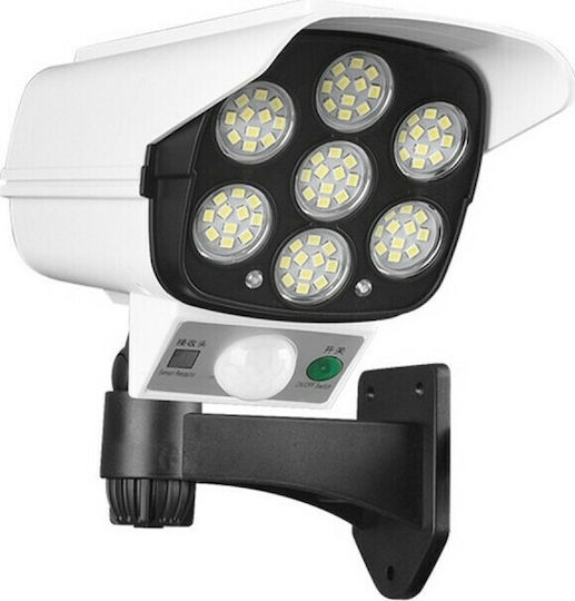 GloboStar Solar Dummy Surveillance Bullet Camera with LED Lighting White & Camera Shape