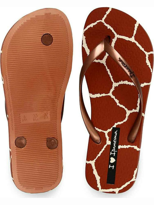 I Love Safari Frauen Flip Flops in Braun Farbe
