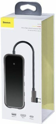 Baseus USB-C Docking Station με HDMI 4K PD Γκρι (CAHUB-BZ0G)