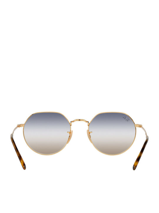 Ray Ban Jack Unisex Sonnenbrille mit Gold Metall Gestell und Mehrfarbig Verlaufsfarbe Linse RB3565 001/GD