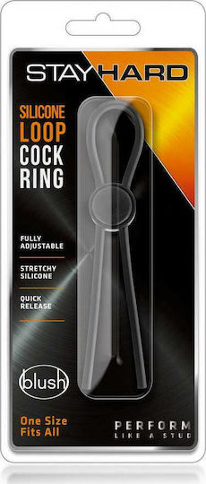 Blush Stay Hard Silicone Loop Cock Ring Black