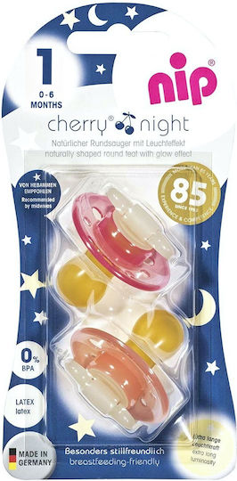 Nip Night Πιπίλες Καουτσούκ Νυκτός για 0+ μηνών 2τμχ