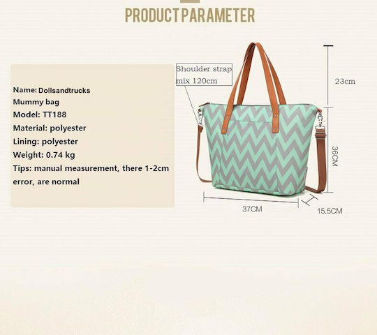 Dolls & Tracks Shoulder/Hand Diaper Bag Tote Green