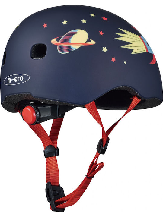 Micro Kids' Helmet for City Bike Blue with LED Light