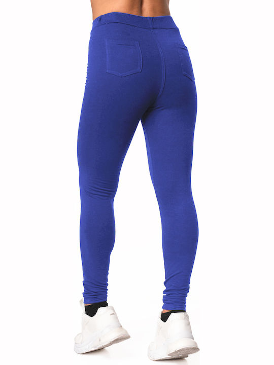 Bodymove Ausbildung Frauen Lang Leggings Hochgeschnitten Blau