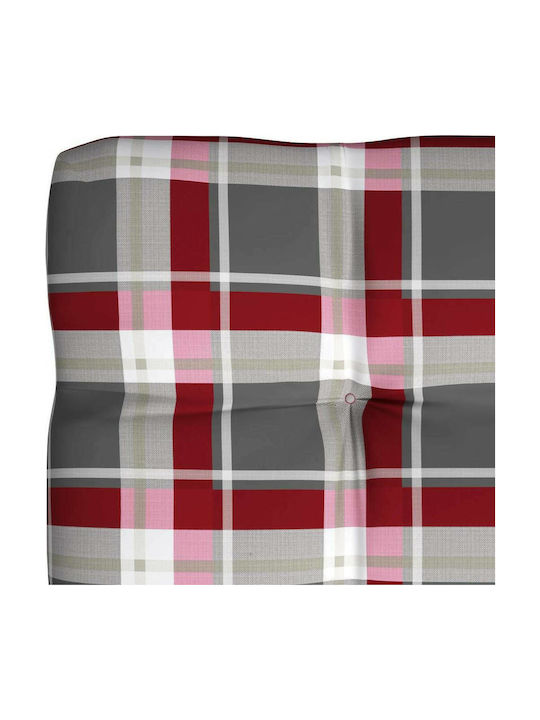 vidaXL Pernă pentru Canapea de Paletă Red Plaid 120x80cm. 314421