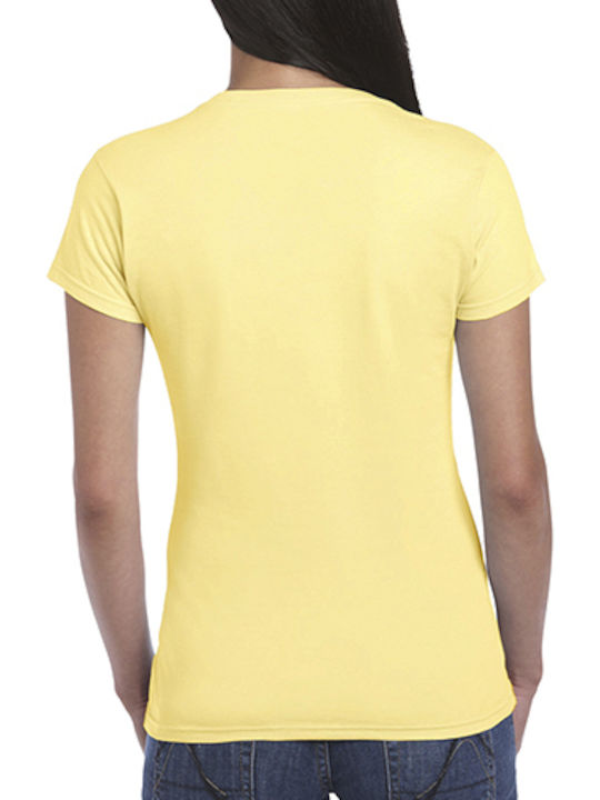 Gildan 64000L Women's Short Sleeve Promotional T-Shirt Daisy Yellow