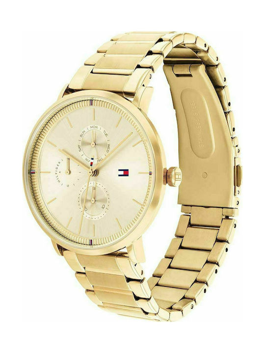 Tommy Hilfiger Jenna Women's Watch Chronograph with Gold Metal Bracelet