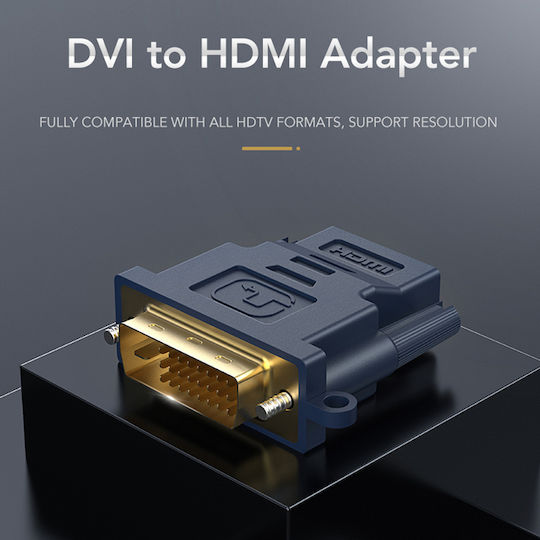 Cabletime AV599 Конвертор DVI-D мъжки към HDMI женски Син 1бр