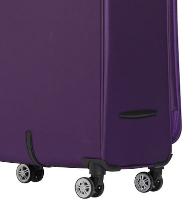 Diplomat ZC998 Large Travel Suitcase Fabric Purple with 4 Wheels Height 78cm.