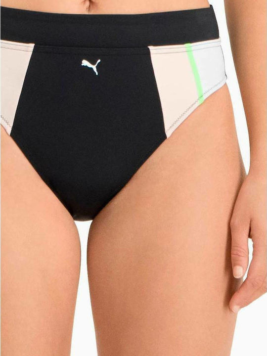 Bikini Slip Hohe Taille Schwarz