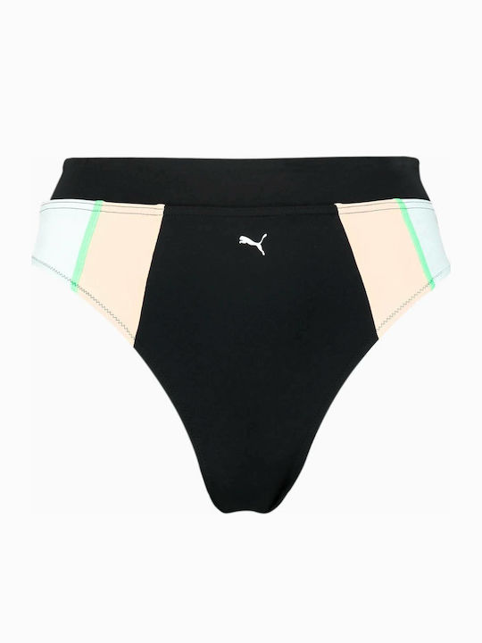 Bikini Slip Hohe Taille Schwarz