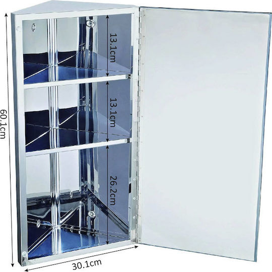HomCom Rectangular Bathroom Mirror with Cabinet 60x30cm