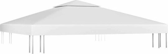 vidaXL Square Cover for Kiosk White with PVC Coating 3x3m 310gr/m²