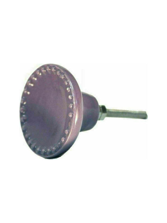 Synchronia Πόμολο Επίπλου από Κεραμικό Βιολετί Φ40mm NADK103VT