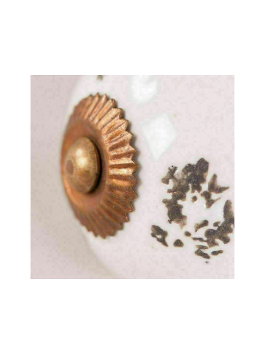 Synchronia Antique Knob Furniture made of Ceramic in White Color D40mm LI-388A-4042 1pcs