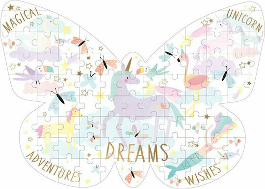 Kids Puzzle Fantasy Butterfly Shaped for 5+ years+ Years 80pcs Floss & Rock