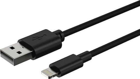 Ansmann Regular USB to Lightning Cable Μαύρο 1m (1700-0131)