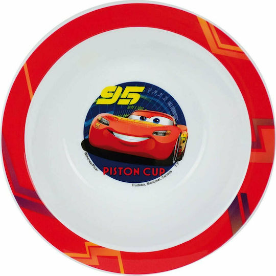 Ango Set de hrănire Cars din Plastic Roșu 3buc pentru 6+ luni