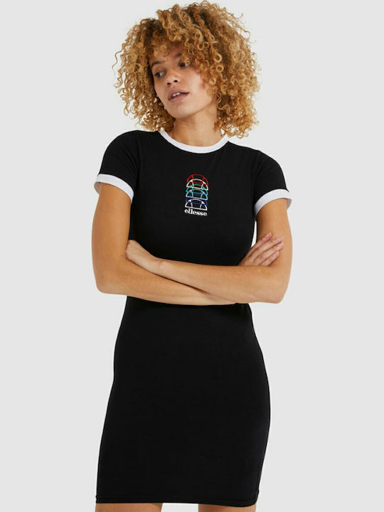 Ninetta Summer Mini Athletic Dress Short Sleeve Black