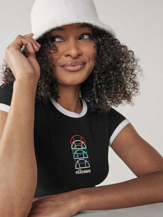 Ninetta Summer Mini Athletic Dress Short Sleeve Black