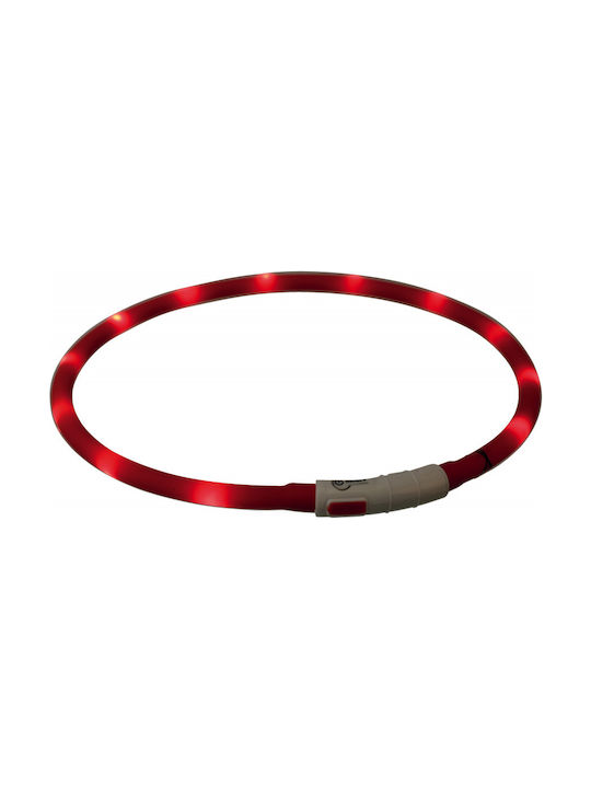 Trixie Shiny Silicone Dog Collar in Red color 70cm/10mm 10mm x 70cm