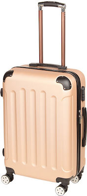 Keskor 100-0038Β Medium Travel Suitcase Hard Beige with 4 Wheels Height 67cm. 100-0038-2