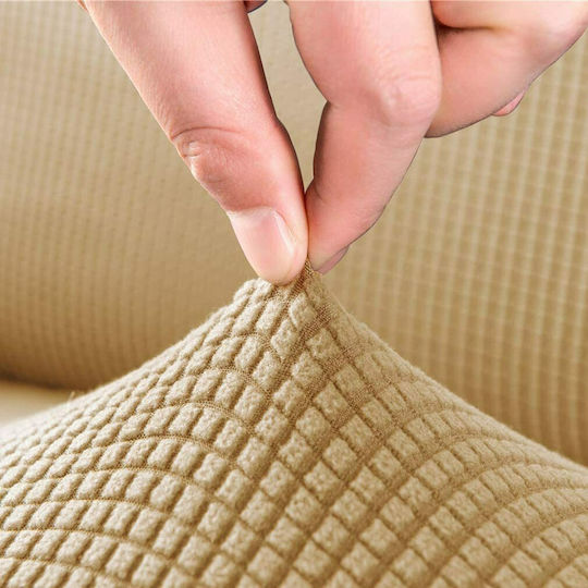 Ehome Elastic Cover Two Seater Sofa Beige 85x180cm