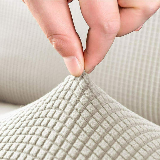 Ehome Elastic Cover Two Seater Sofa Cream 85x180cm