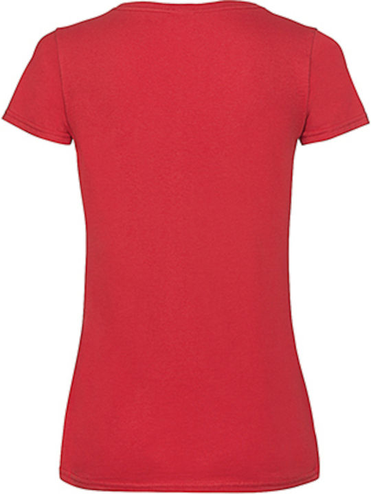 Fruit of the Loom Valueweight V Τ Women's Short Sleeve Promotional T-Shirt Red