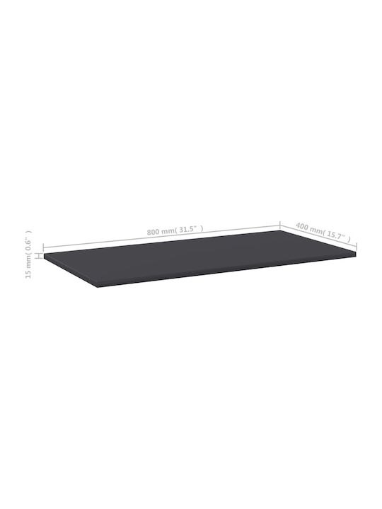 vidaXL Raft De Bibliotecă Rectangular Gri 80x40x1.5cm 805335 8 Bucăți