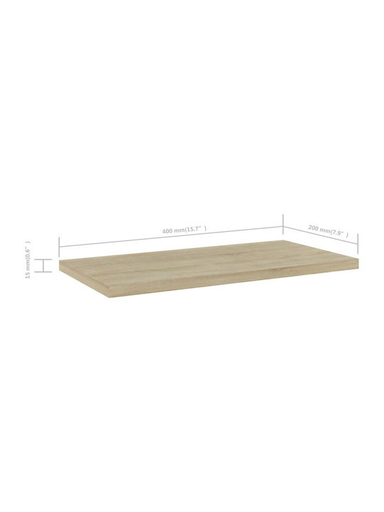 vidaXL Rechteckig Bücherregal aus Spanplatte Sonoma 40x20x1.5cm 805144 4Stück
