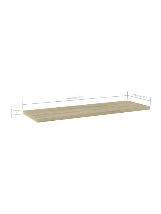 vidaXL Rectangular Bookcase Shelf made of Particleboard 60x20x1.5cm 805224 4pcs