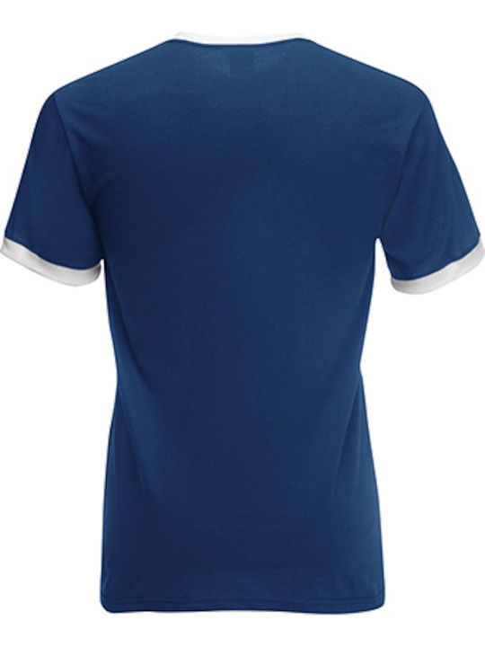 Fruit of the Loom Valueweight Ringer T Men's Short Sleeve Promotional T-Shirt Navy/White