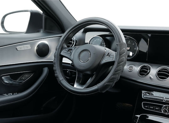 Lampa Car Steering Wheel Cover with Diameter 35-37cm made of Leatherette Black