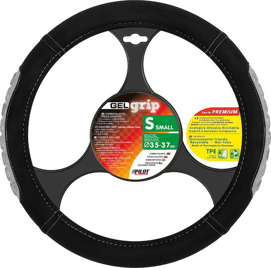 Lampa Κάλυμμα Τιμονιού Αυτοκινήτου Gel Grip με Διάμετρο 35-37εκ. Μικροϊνών Μαύρο