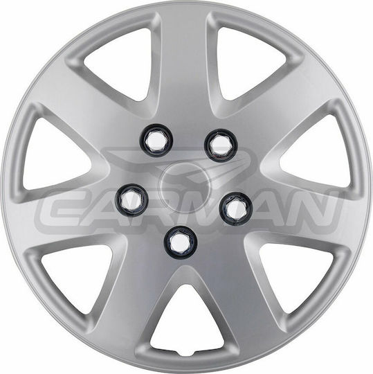 Carman Set Capace De Roți Auto 4 Bucăți 13 Argintii