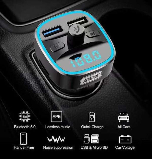 Andowl FM Transmitter Αυτοκινήτου Qt102 με AUX / USB