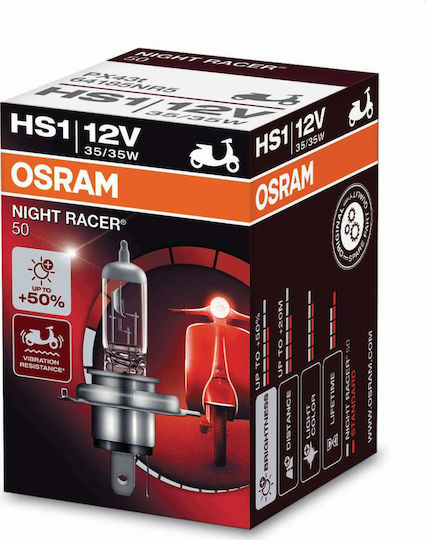 Osram Lampen Motorrad Night Racer HS1 Halogen 3200K Warmes Weiß 12V 35W 1Stück
