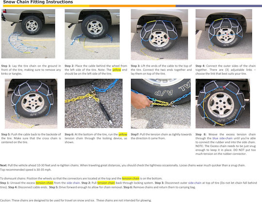 Autoline Van & Jeep Αντιολισθητικές Αλυσίδες Πάχους 16mm Αυτοκινήτου 4x4 2τμχ