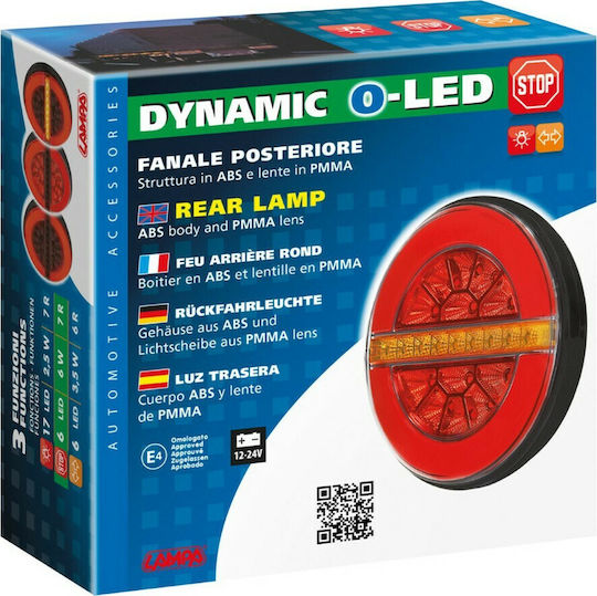 Lampa Φως Τρέιλερ LED Dynamic O-Led με Βίδες 12 / 24V 1τμχ