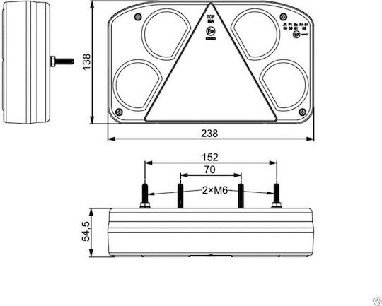 Horpol Trailer Lights Set 12 / 24V 2Stück