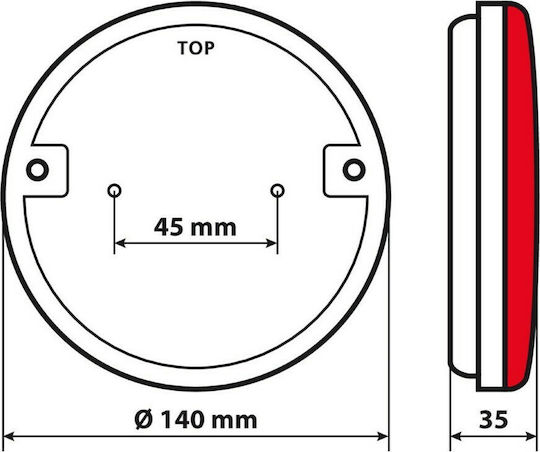 Lampa Φως Τρέιλερ LED Dynamic O-Led με Βίδες 12 / 24V 1τμχ