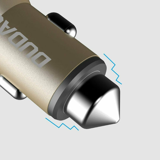 Dudao R5 Автомобилно Зарядно Устройство 2.4A с Портове: 2xUSB-A Сив Цвят