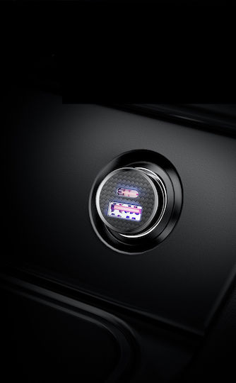 Baseus Car Charger 30W 5A with Ports: 1xUSB 1xType-C Black Color