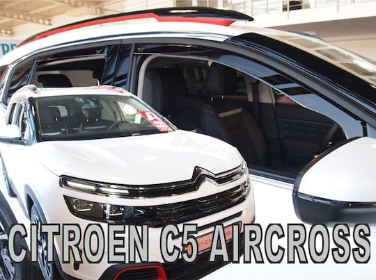 Heko Set of Windbreakers Front and Rear Car Dark Fime for Citroen C5 Aircross 4pcs