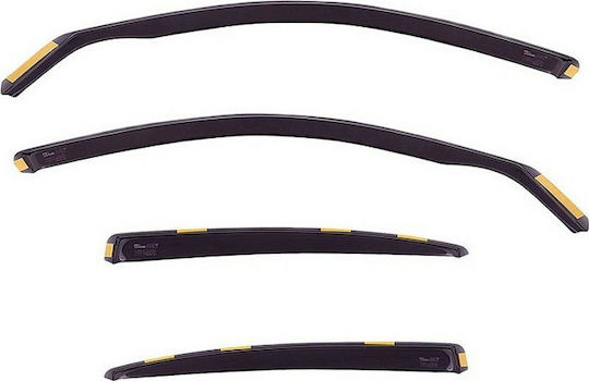 Heko Set of Windbreakers Front and Rear Car Dark Fime for Hyundai i20 2015-2019 4pcs